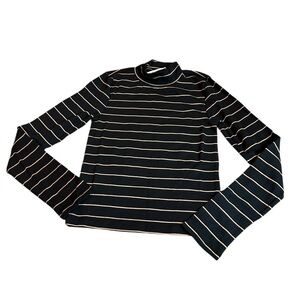 3/$15 GAP black and brown striped long sleeve top